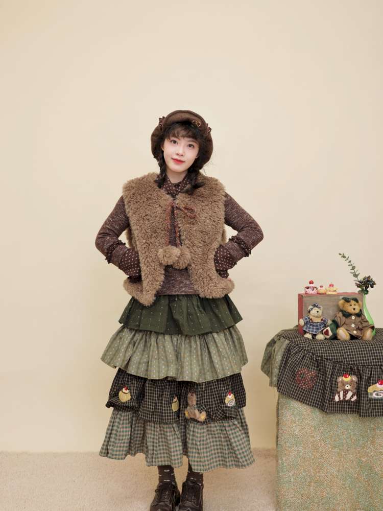 Vintage Girly Color-Blocked Floral Lace Base Layer【s0000014841】