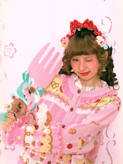 Sweet Pink Knit Cardigan Jacket【s0000014164】