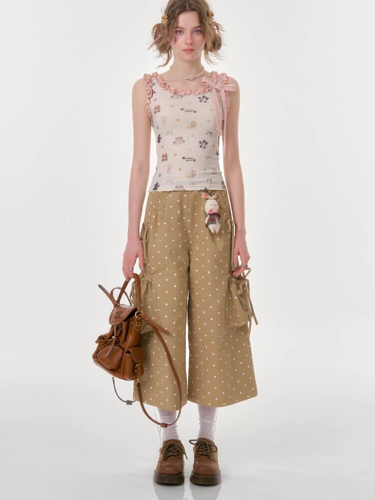 Printed Wood Ear Slim Camisole【s0000016623】