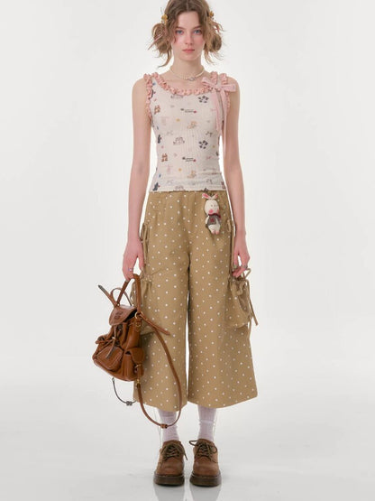 Printed Wood Ear Slim Camisole【s0000016623】