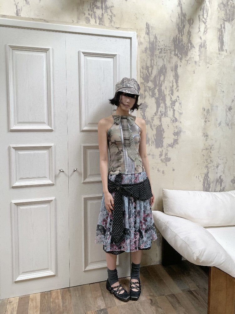 Camouflage Cord Bow Tie Top【s0000018091】