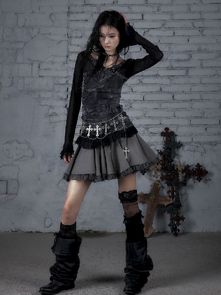 메쉬 스 플라이 싱 슬림 스트레치 긴 슬리브 티셔츠 [S0000011824]