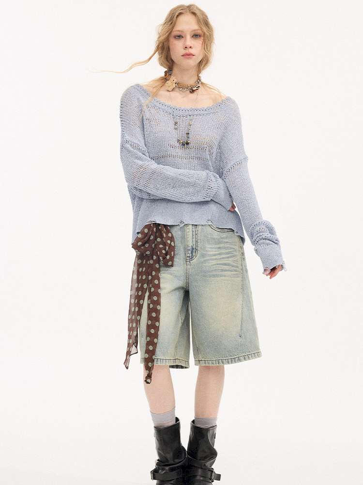 Cat Beard Denim Split Pants【s0000015419】