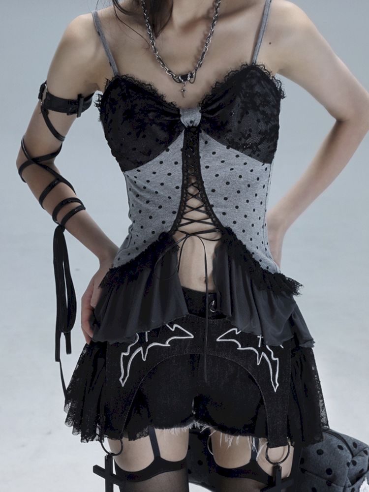 Hollow Out Splicing Ayahuasca Camisole Top【s0000013480】