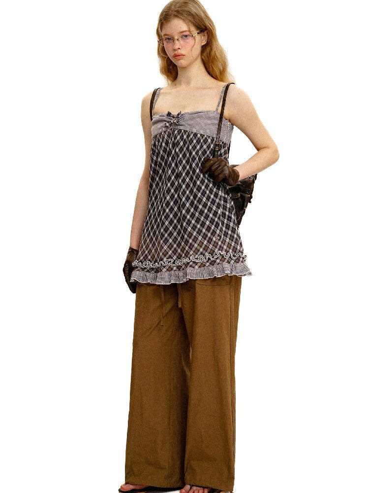 Threaded Waist Drawstring Pants【s0000017438】