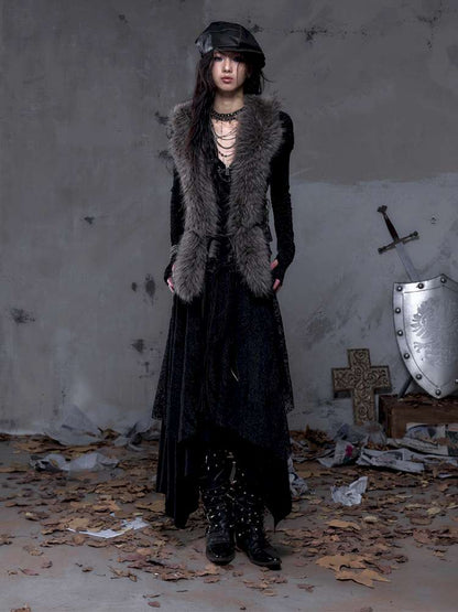 Tie-Front Shearling Vest【s0000014459】