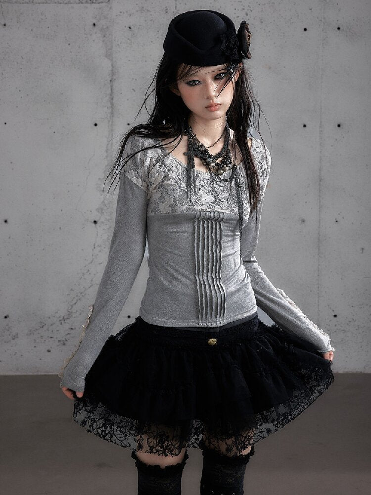 Lace Embroidered Knit Sweater【s0000019159】