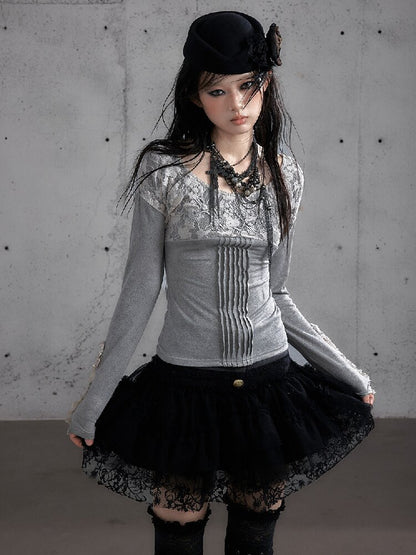 Lace Embroidered Knit Sweater【s0000019159】