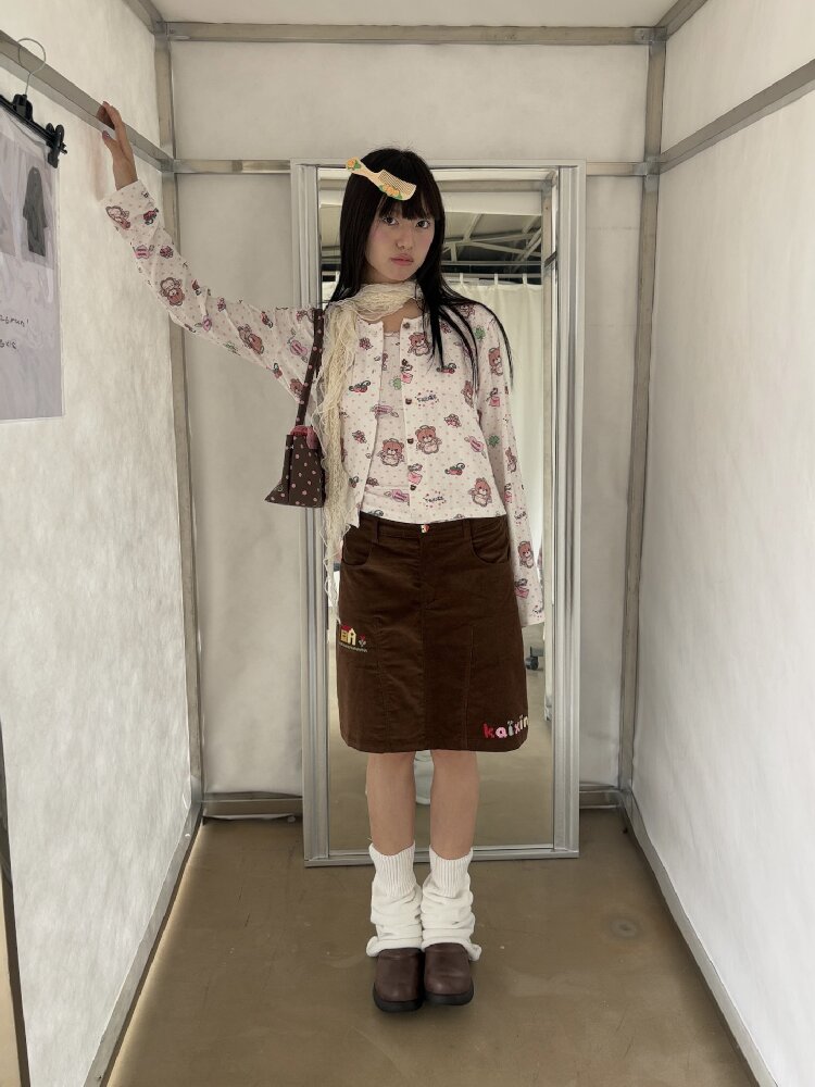 Bear Heart Print Cardigan Set【s0000019085】