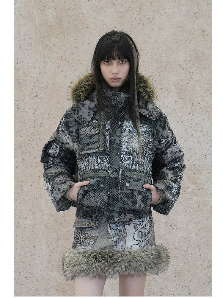 Snow Leopard Corduroy Short Skirt【s0000018068】