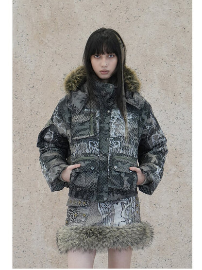 Snow Leopard Corduroy Short Skirt【s0000018068】