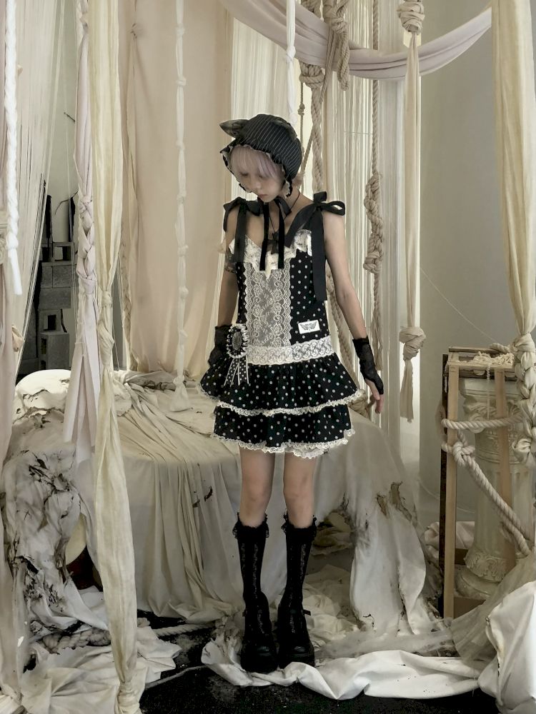 Lace Low Waist Halter Doll Dress【s0000013524】