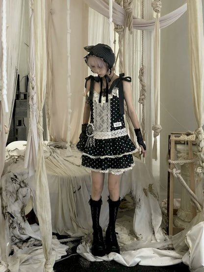 Lace Low Waist Halter Doll Dress【s0000013524】