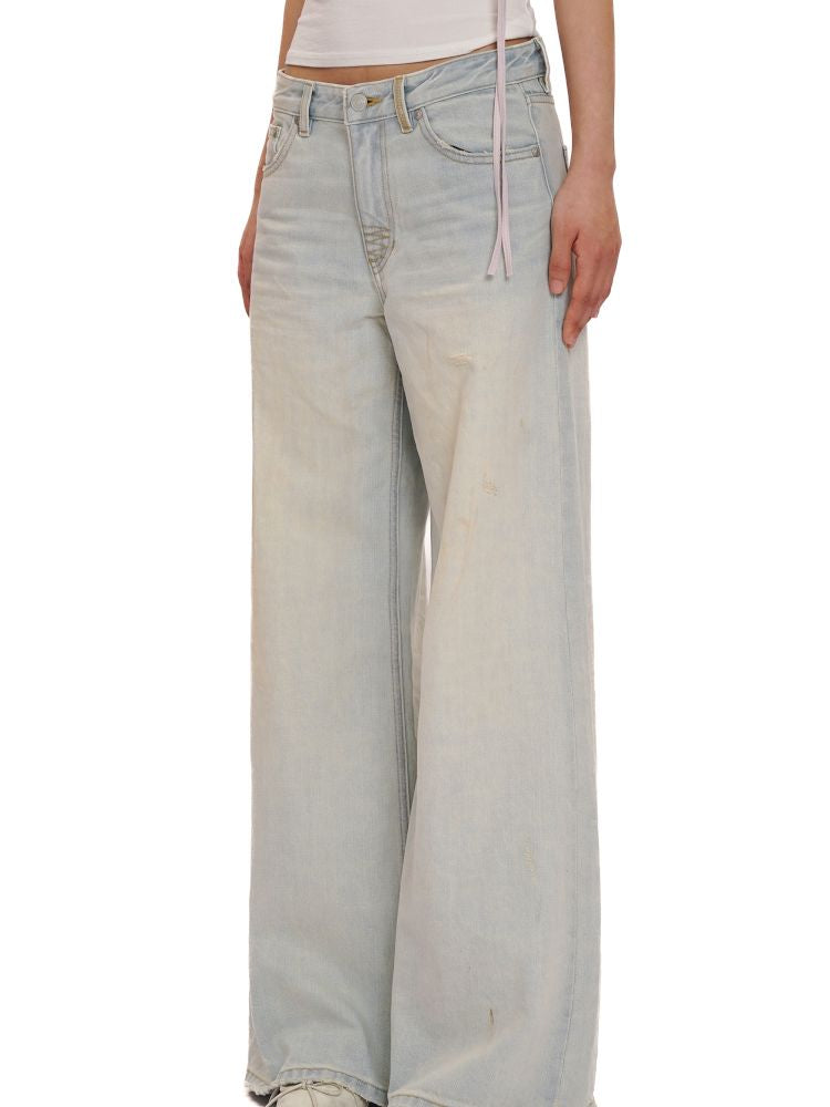 Spray horsey loose denim pants【s0000013442】