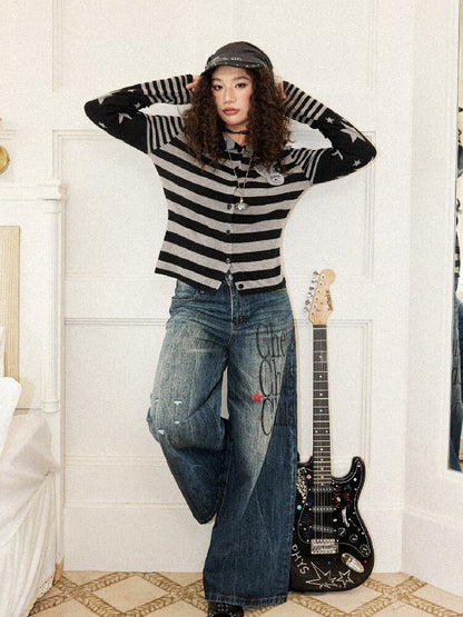 Classic Cut Star Knit Cardigan【s0000017900】