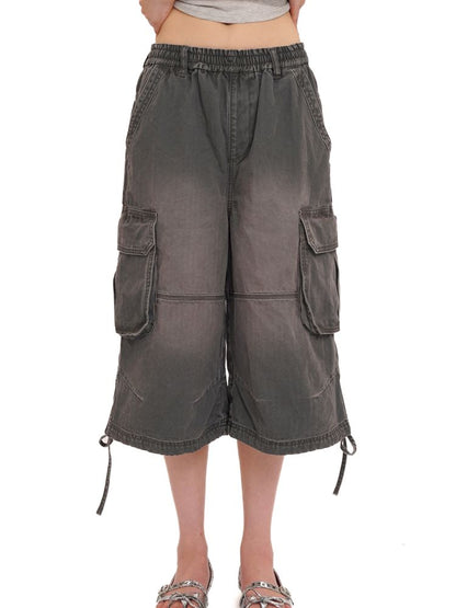 Adjustable workwear seven-minute pants【s0000013428】