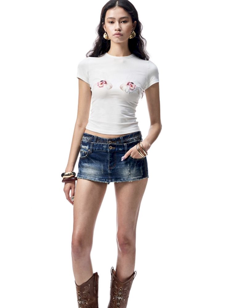 Floral Print Short Sleeve T-Shirt【s0000012398】