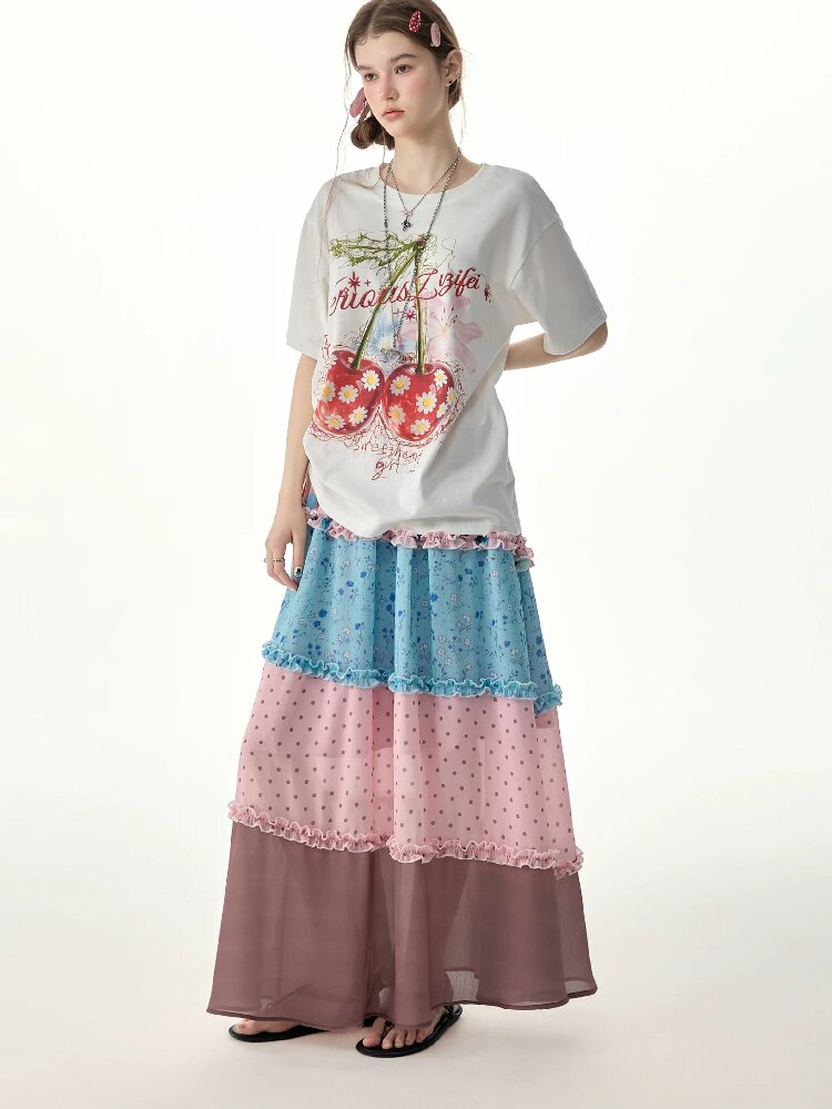 Pastoral Poem Floral Long Skirt【s0000017261】