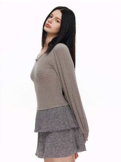 Lantern Patchwork Knitted Skirt【s0000015882】