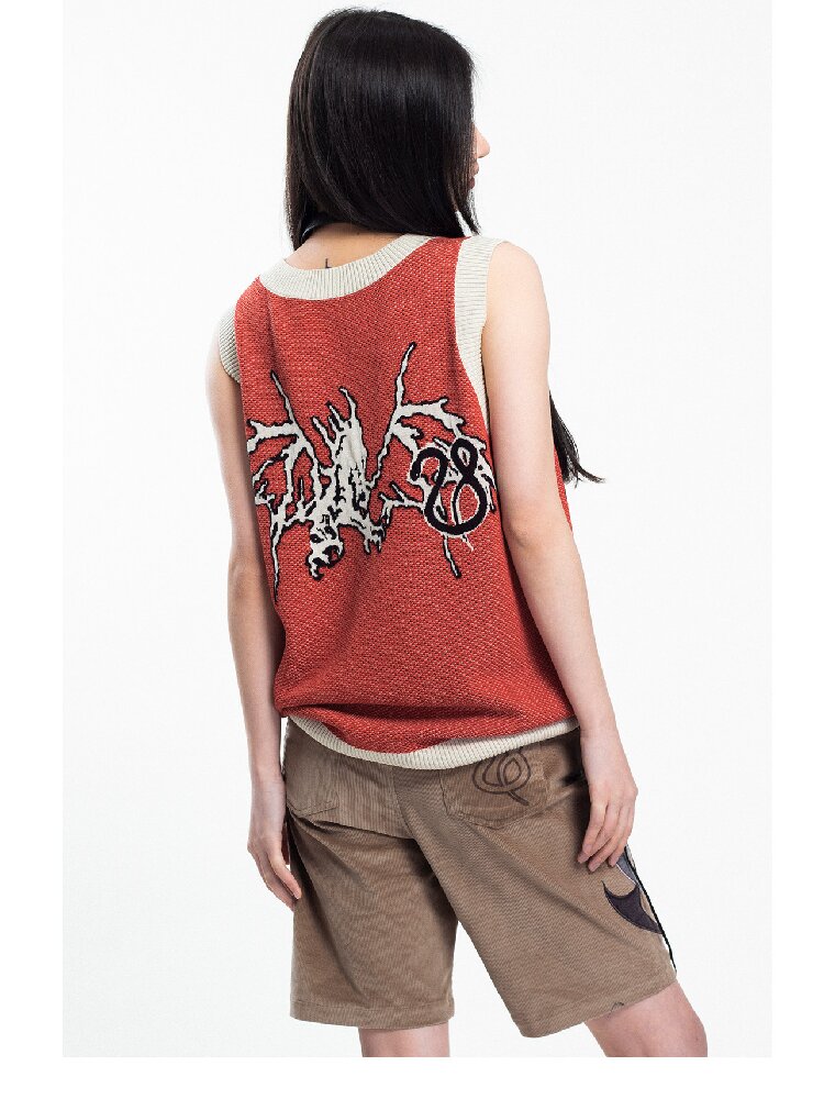Retro Queens Dragon Jacquard Vest【s0000018045】