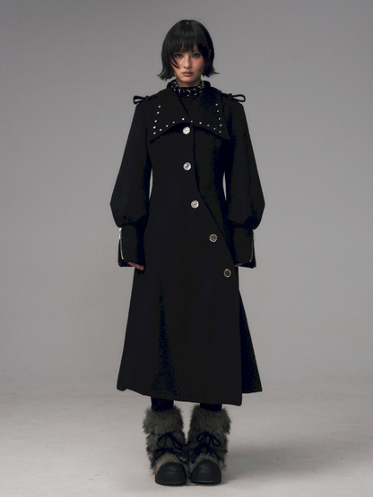 Dark A-Line Temperament Wool Coat【s0000014707】