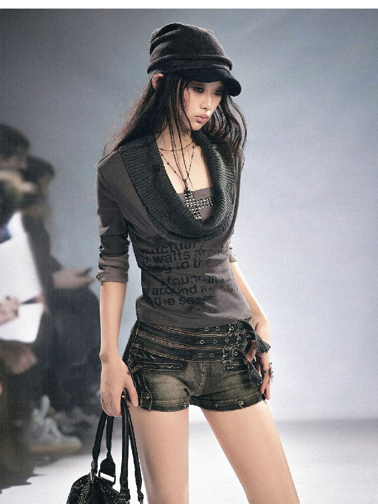 Graffiti Diamond Knitted Shirt【s0000016219】