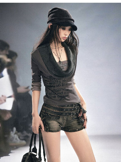 Graffiti Diamond Knitted Shirt【s0000016219】