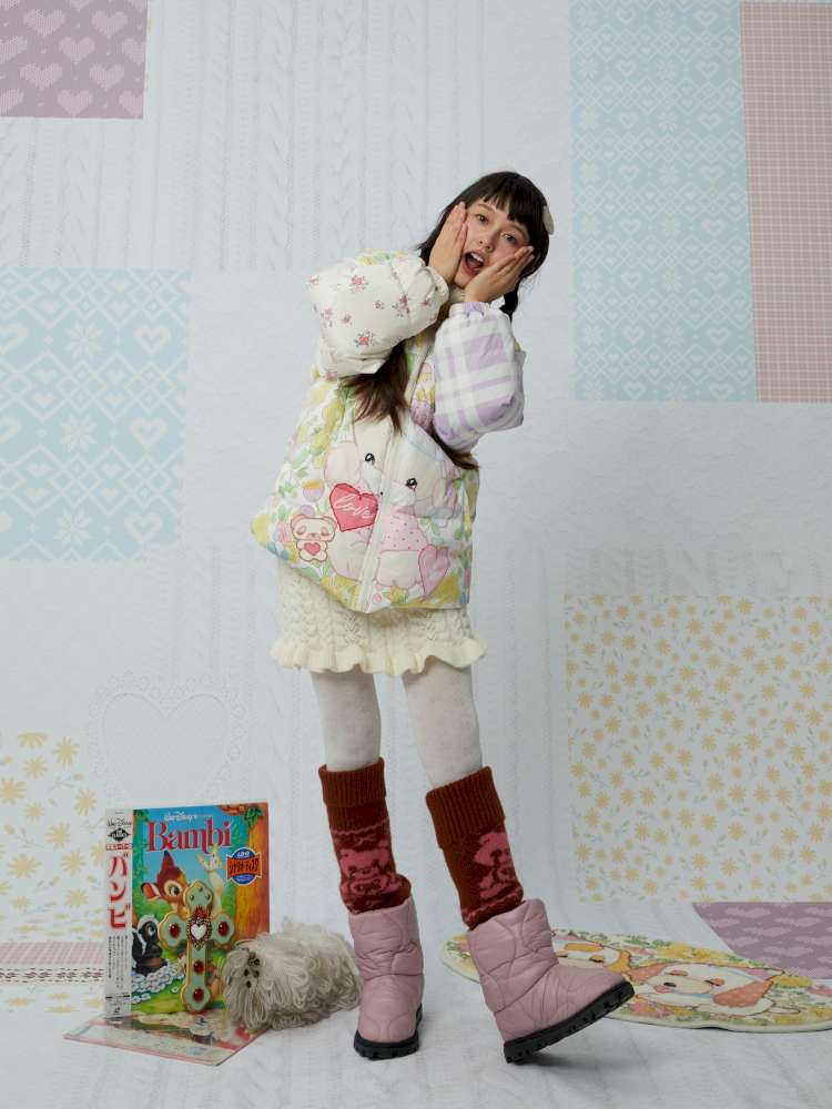 Cute Bear Print Padded Jacket【s0000015034】