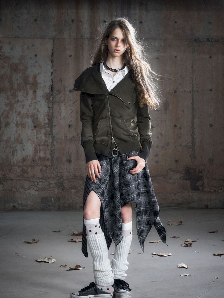 Punk splicing velvet bustier skirt【s0000013886】