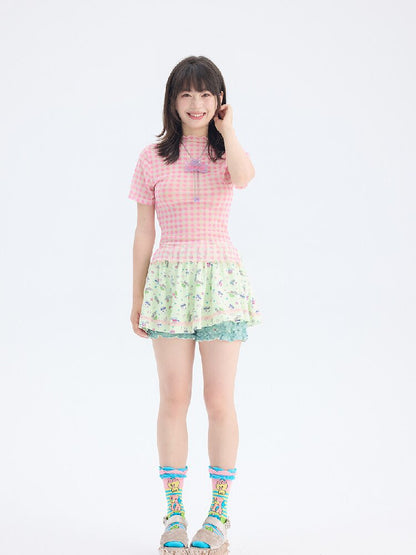 Angel Print Fluffy Skirt Pants【s0000017698】
