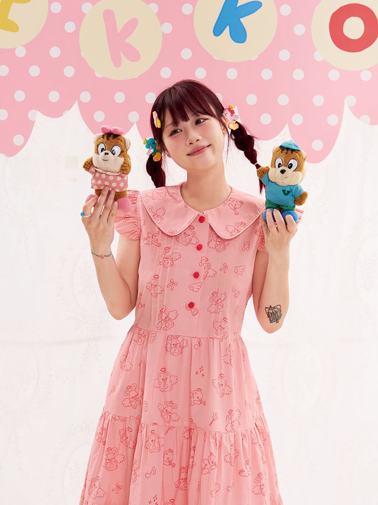 Animal Angel Fly Sleeve Pink Dress【s0000013188】
