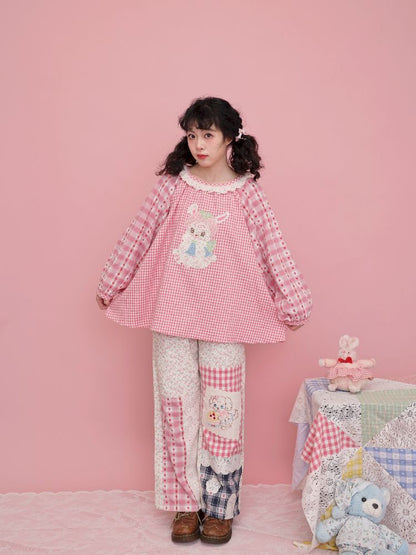 Strawberry Bunny Balloon Sleeve Shirt【s0000012017】