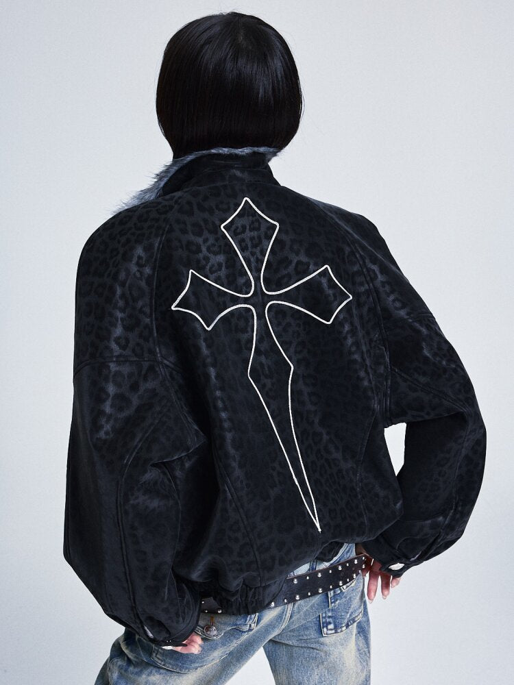 Soft PU Leopard Print Zip Jacket【s0000015556】