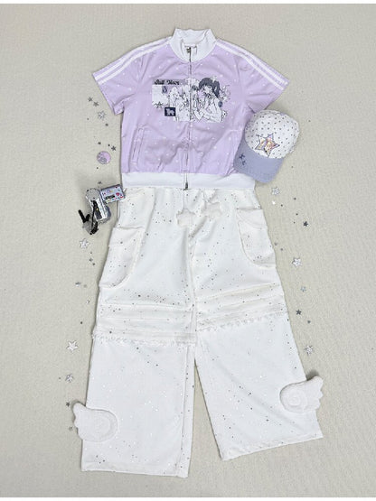 Angel Illustration Purple Cardigan【s0000016543】