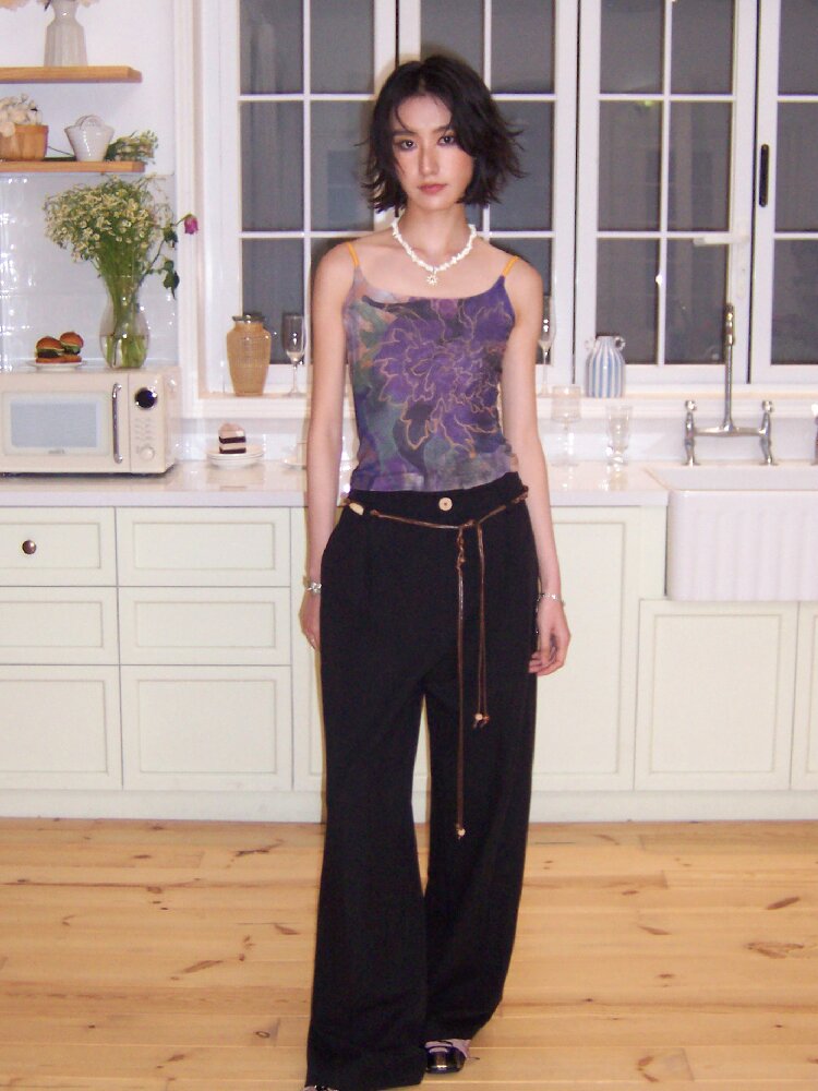 Floral Mesh Diamond Camisole【s0000016655】