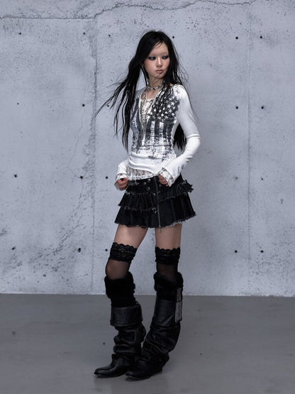 Lace Patchwork Hooded T-shirt【s0000015544】