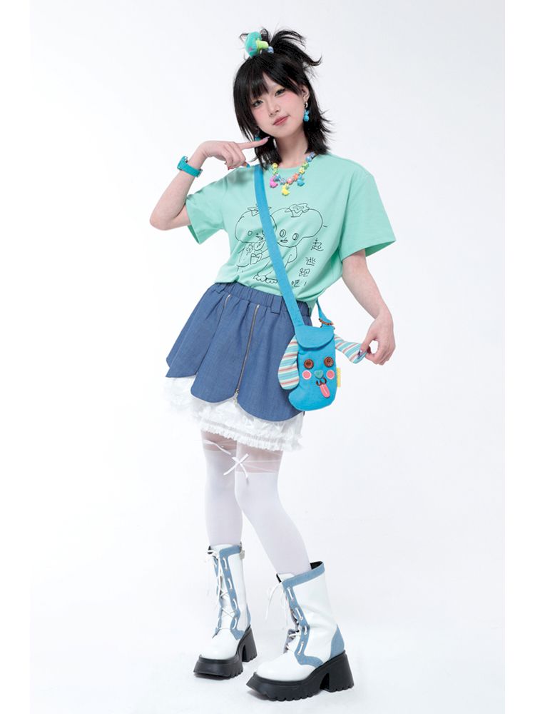 Blue Crossbody Mini Cell Phone Dog Cloth Bag【s0000006570】