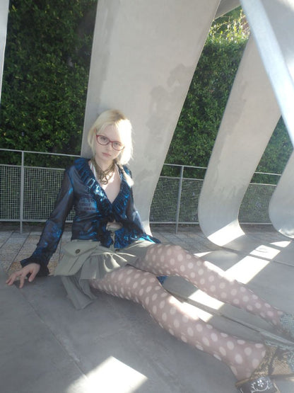 Polka dot print 10D ultra-thin stockings【s0000013175】