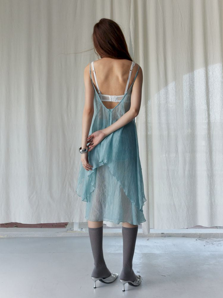 Mambo Mint Green Light Sheer Halter Skirt【s0000013226】