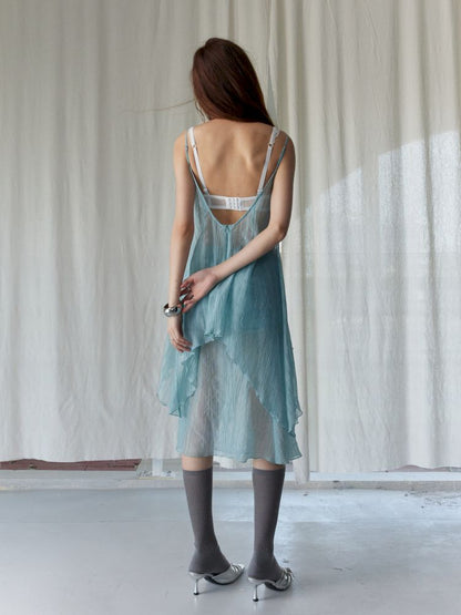 Mambo Mint Green Light Sheer Halter Skirt【s0000013226】