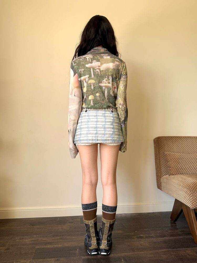 See-through mesh long sleeve sunscreen top【s0000013515】