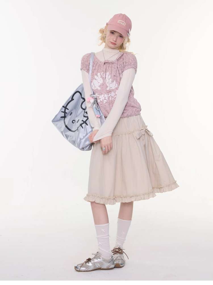 Retro Khaki A-Line Slimming Skirt【s0000015425】