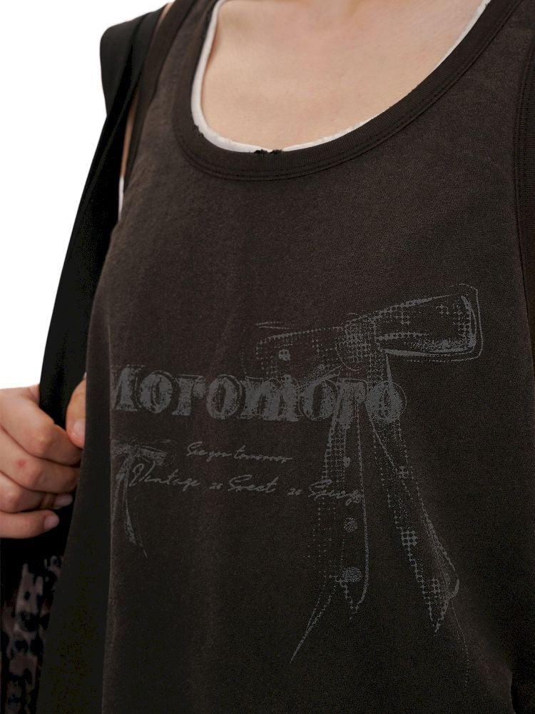 Loose work style sleeveless undershirt tops【s0000012502】
