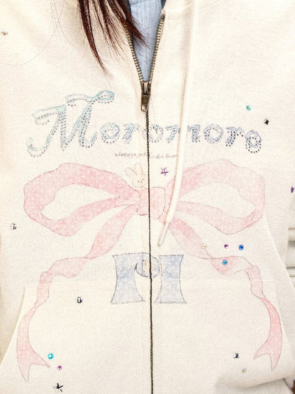 Bow Print Diamond Sweat Cardigan【s0000016420】