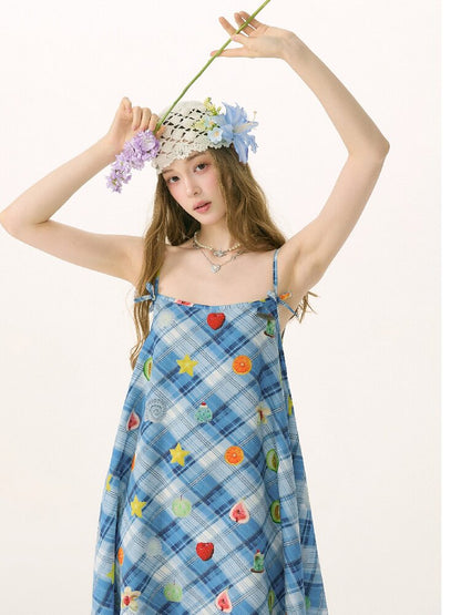 Summer Design Plaid Print Camisole Dress【s0000016843】