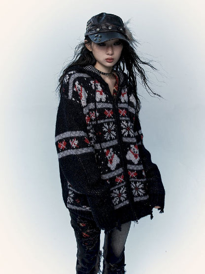 Mohair Wool Knit Cardigan Sweater【s0000011217】