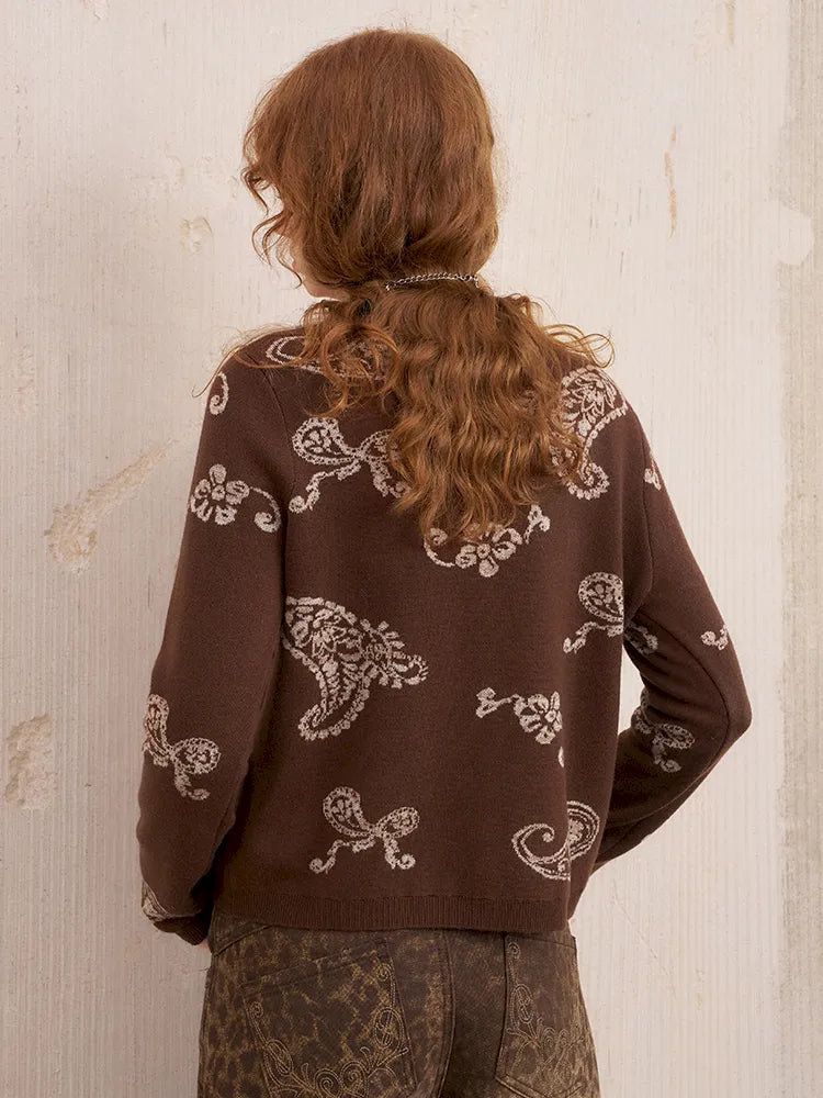 Jacquard Lightweight Long-Sleeve Soft-Fit Knit Cardigan【s0000014064】