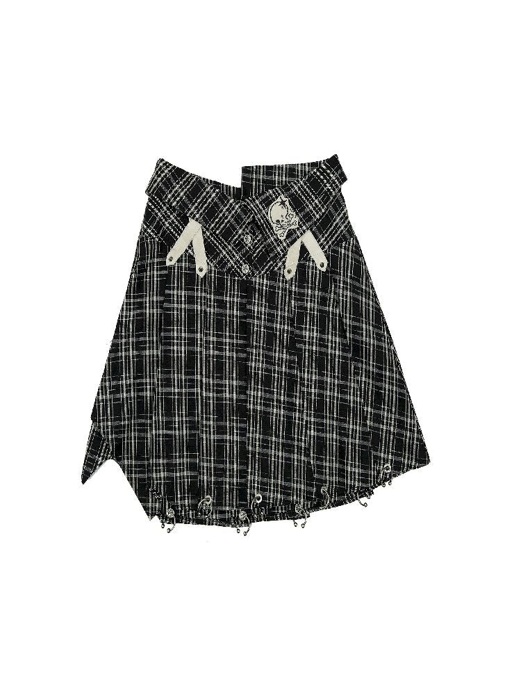 Peplum irregular pleated bustier midi skirt【s0000005970】