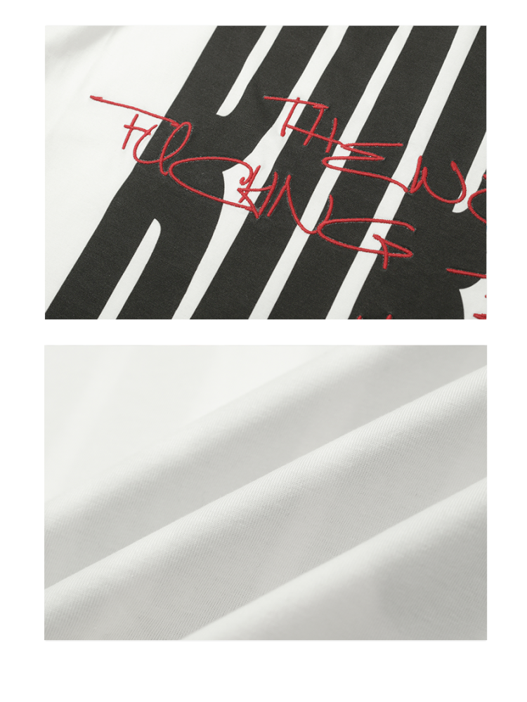 Printed and embroidered Irregular T-shirt【s0000012414】