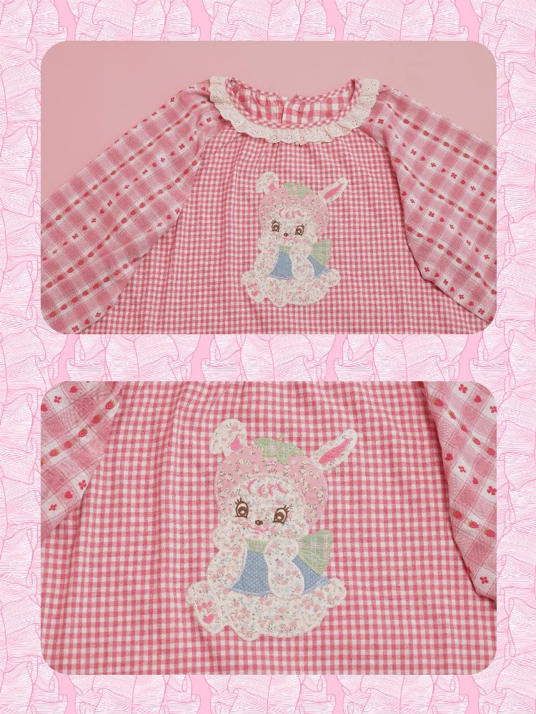 Strawberry Bunny Balloon Sleeve Shirt【s0000012017】